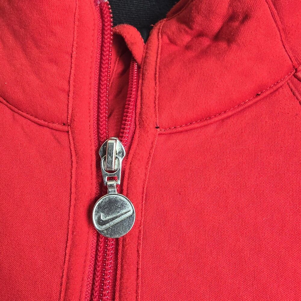 Nike FIT Therma Running Full Zip Jacket Med Red Phone & Zip Pockets - Picture 2 of 8